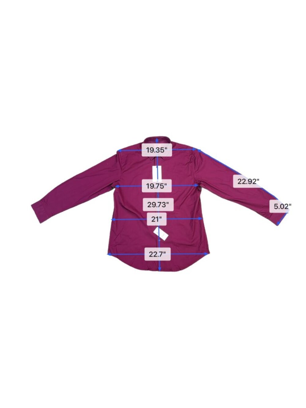 Alfani Mens Purple Cotton Blend Slim Fit Stretch Dress Shirt Size L 16-16.5 - Picture 8 of 8